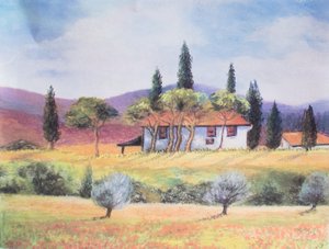 Road to Siena, 1999 (pastel)